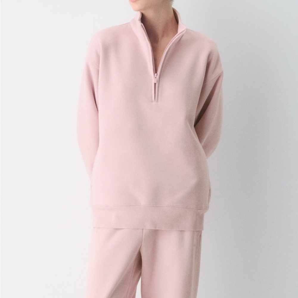 Aritiza Pink Half-Zip Sweatshirt